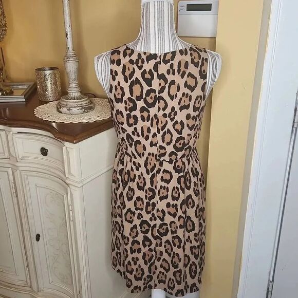 Loft animal print sleeveless above knee mini dress women's size 4p - Picture 4 of 5